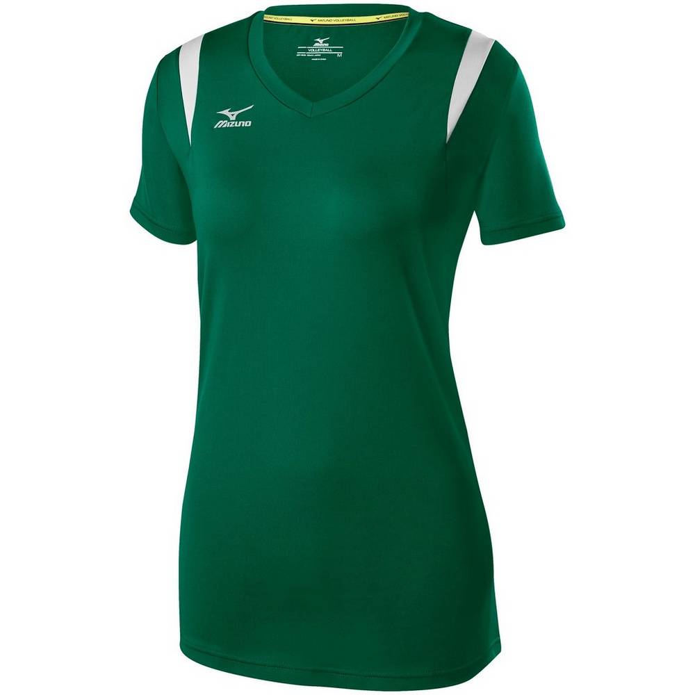 Mizuno Women's Balboa 5.0 Long Sleeve Volleyball Jersey Green/Silver (440646-YZB)